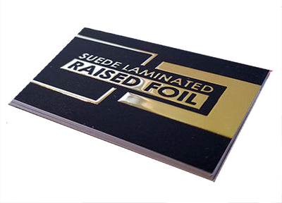 Raised Foil Business Cards with Suede Finish